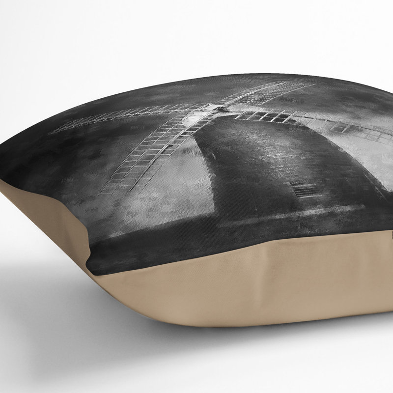 Halnaker Windmill in Chichester Cushion with Filling, 40cm H x 40cm W x 15cm D, Stone