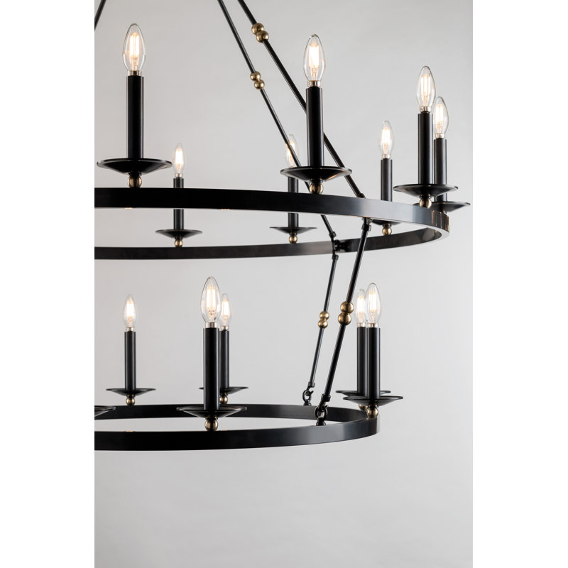Allendale 20 - Light Steel Tiered Chandelier, Aged Old Bronze