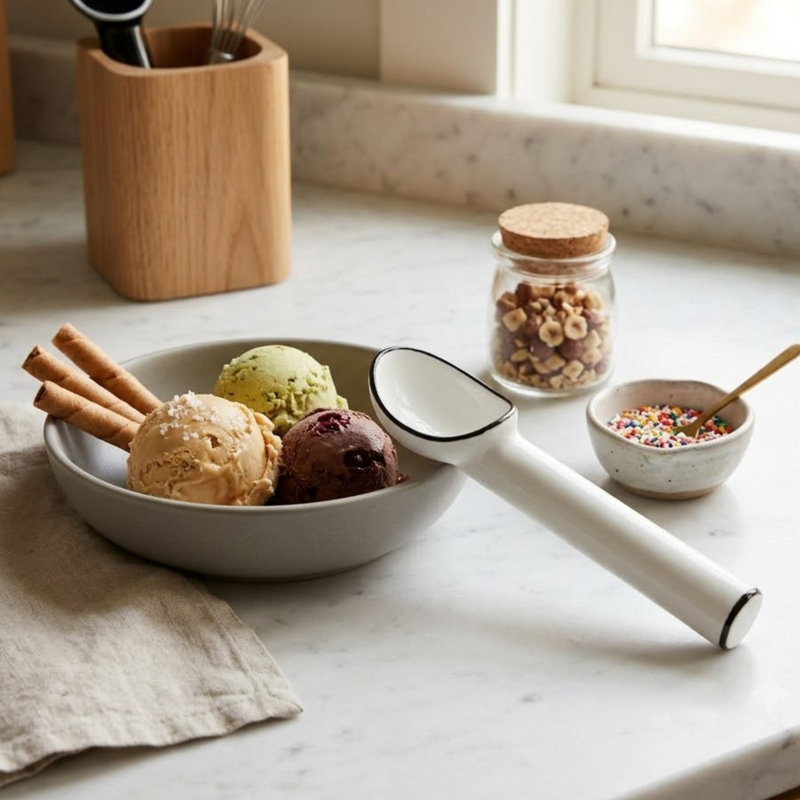 Cuillère à crème glacée Harlow, blanc