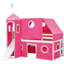 Lit simple mezzanine rose avec glissade et tour - matériaux, trois options d'installation, espace spacieux pour les maisons de poupées en bois massif, méthodes, salle de jeu