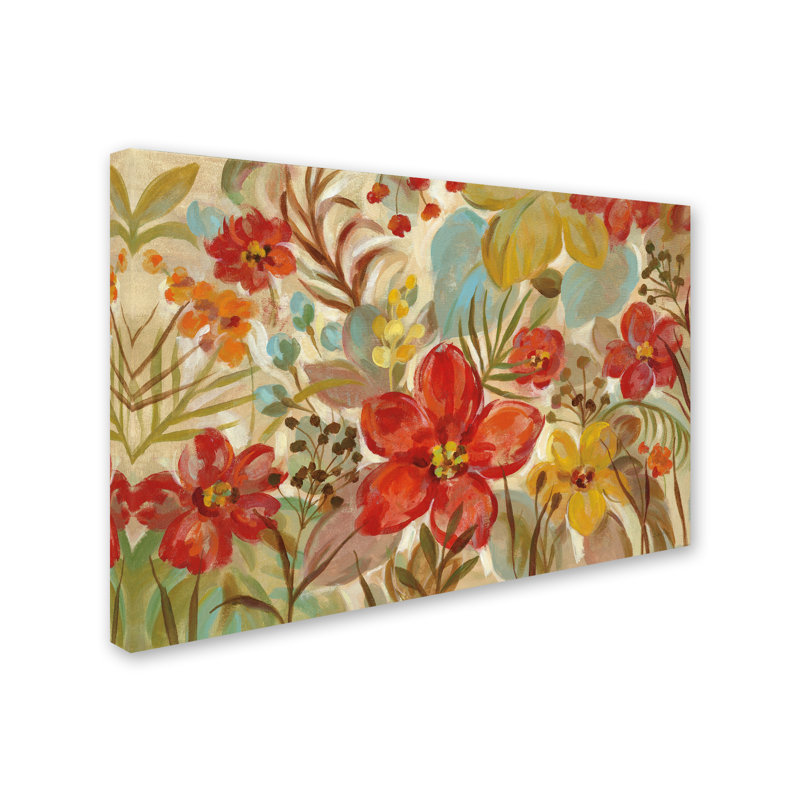 «Tropical Flowers», reproduction sur toile tendue, H 22 po x l 32 po x P 2 po