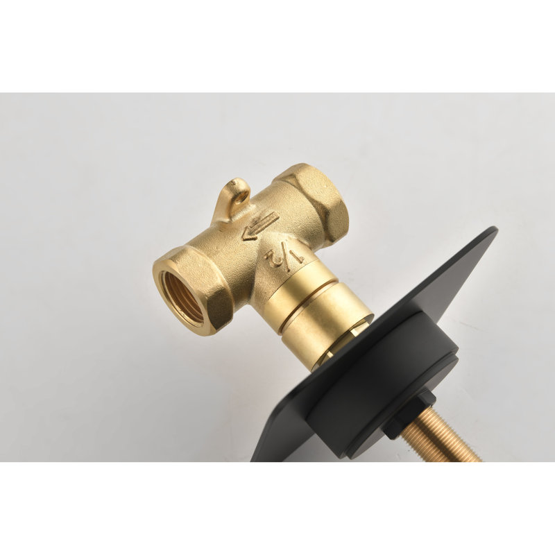 Valve réglable 3/4 po - Corps de poignée de douche à contrôle de volume en nickel brossé 3 pièces