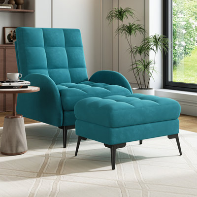 Affric 60cm Wide Velvet Wing Chair Recliner