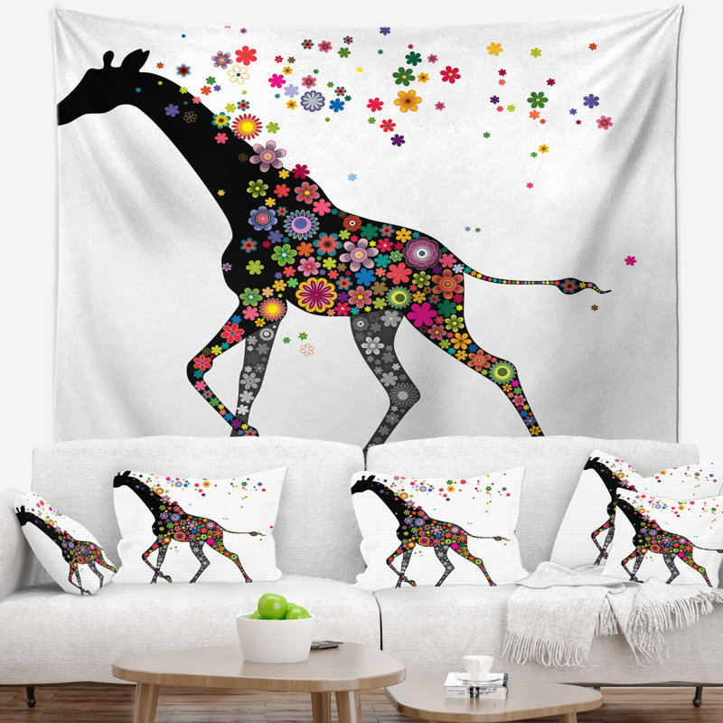 Tapisserie courante de girafe gaie Animal, H 32 po x l 39 po