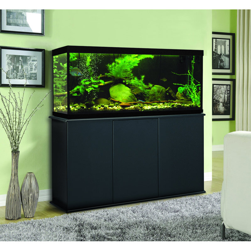 Black Wood 55 Gallon Aquarium Stand Cabinet
