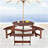 Outdoor 6 Person Picnic Table, 6 person Round Picnic Table with 3 Built-in Benches, Umbrella Hole, Outside Table and Bench Set for Garden, Backyard, Porch, Patio