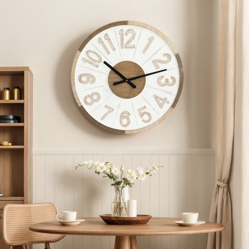 Horloge murale en bois massif Stefans