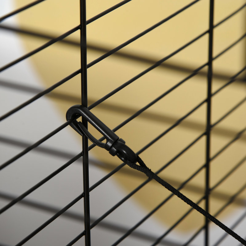 Petite cage de 42 po pour animaux, noire - équipée de roues, de freins et de plusieurs plateformes pour les soins de la cage d'amusement et de bonheur