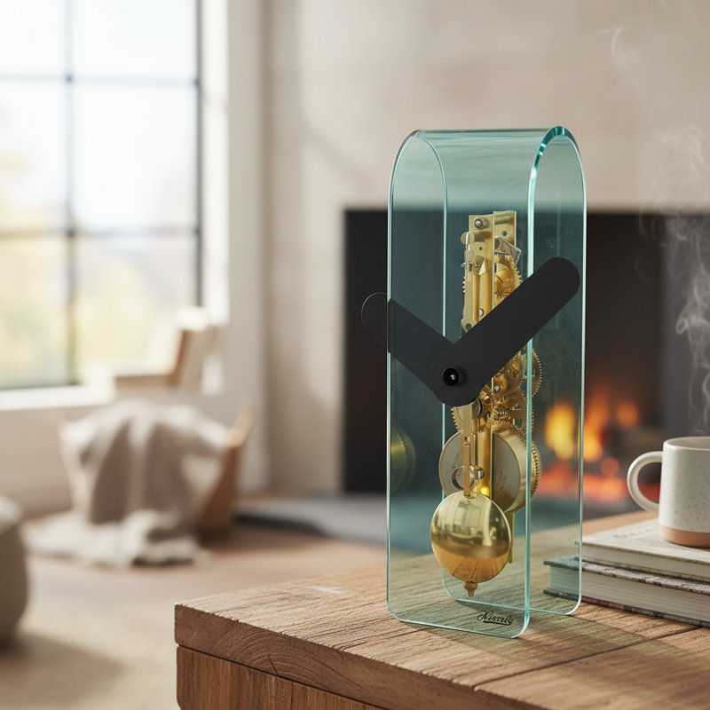 Horloge de manteau 9 "Hermle Miles, Blue/brass