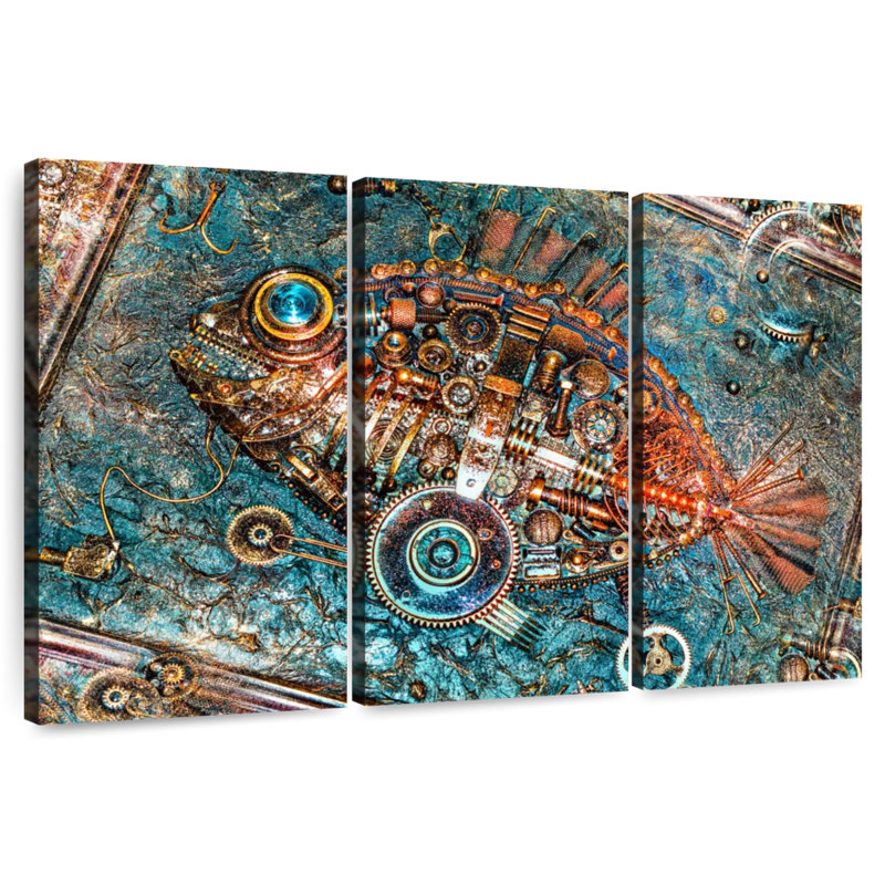 Steampunk Fish, 42" H x 65" W