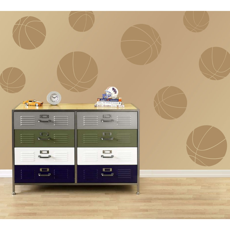 Décalcomanie murale baskets, H 40 po x l 40 po x P 0,01 po, Brun pâle
