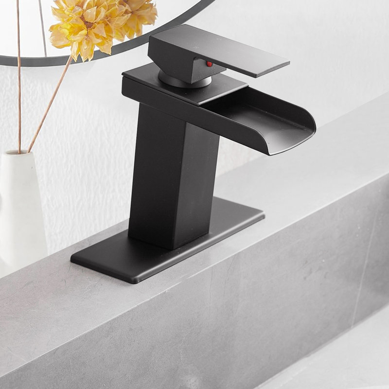 Single-Hole Bathroom Faucet, Matte Black