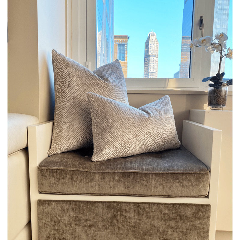 Velvet Animal Print Throw Pillow Cover, Beige, 22"H x 22"W