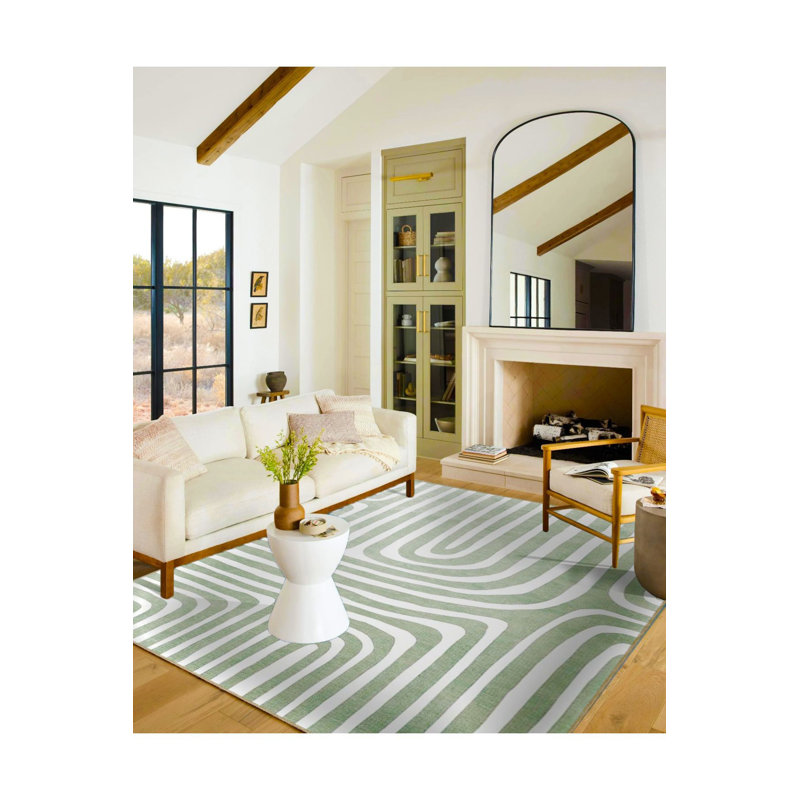 Tapis vert lavable décoratif à thème vert, Tapis de couloir 3 pi 3 po x 9 pi 10 po
