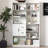 Modern Wide Wood Shelving Unit with 9 Cubby Display, Pegboard, and Drawer, Perfect for Living Room, Kitchen, and Dining Area Storage