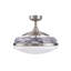 Ventilateur de plafond à pales rétractables de 122 cm (48 po) avec lumière et télécommande, ventilateur de plafond moderne Fandelier, technologie de conception brevetée, pales plus robustes et plus épaisses, chrome brossé-1324281680
