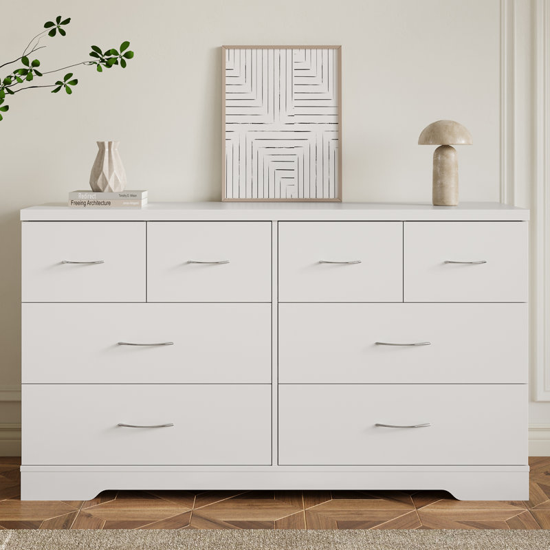 8 Drawer Dresser, White
