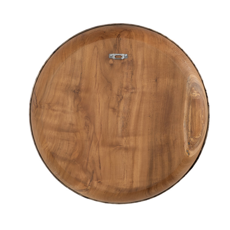 Teak Wood Bowl Wall Art, Metallurgy Edge, 20" H x 20" W x 2" D