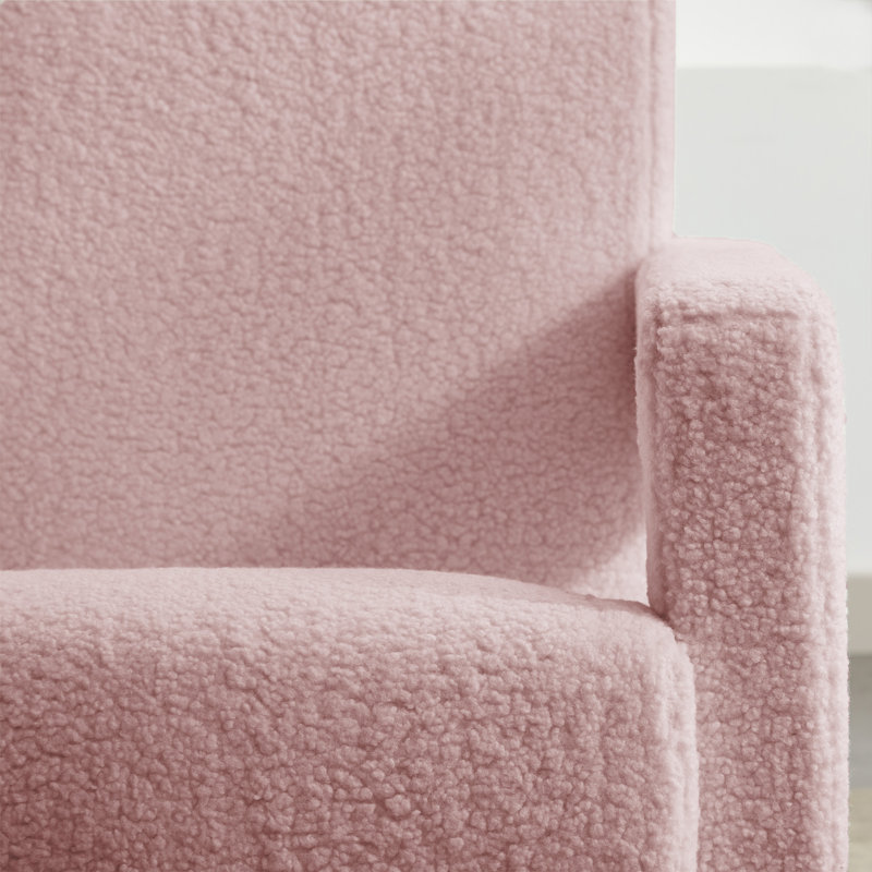 Fauteuil d'appoint rembourré en laine d'agneau moderne, Rose