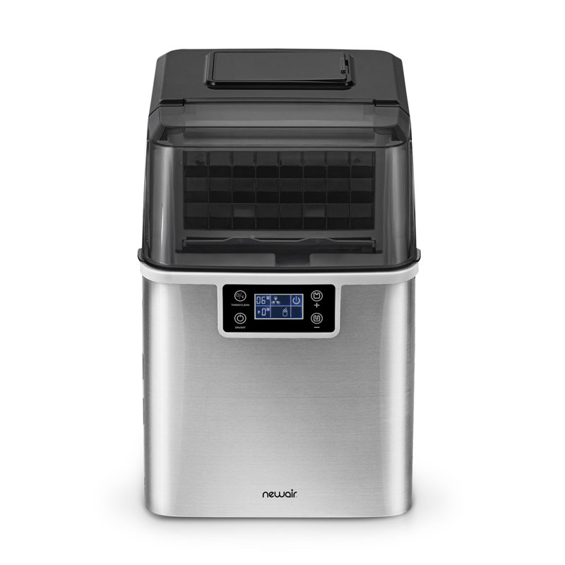 Newair Countertop Clear Ice Maker, 45 lbs. of Ice a Day with FrozenFallTM Technology, Custom Ice Thickness Settings, 1-Gallon Water Bottle Dispenser, 24-Hour Timer, Automatic Self-Cleaning Function, BPA-Free Parts and Oversized Ice Viewing Window