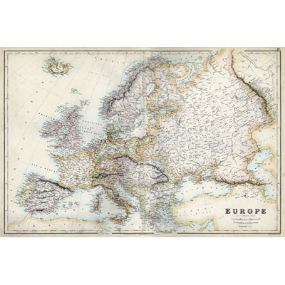 Pastel Map Of Europe by G.H. Swanston - Painting on Canvas
