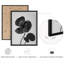 Art mural encadré monochrome fleur de coquelicot - Illustration botanique noir et blanc avec ombre, œuvre d'art moderne et élégante pour le décor d'une chambre ou d'un salon-118383281-118383277