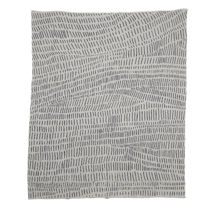 Runa Knitted Throw Blanket, Light Gray