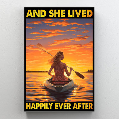 «Kayake And She Lived Happily», reproduction d'art graphique sur toile tendue