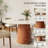 7 - Piece Round Stone Dining Table Set Solid Wood Pedestal (1 Table 6 Chairs)-114216553-114216555