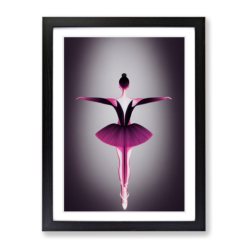Behind The Ballerina - Single Picture Frame Print, Black, 34cm H x 25cm W x 2cm D