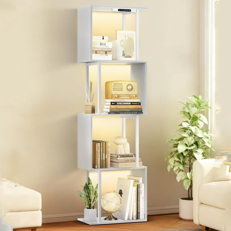 135cm H x 38cm W Metal Bookcase, White