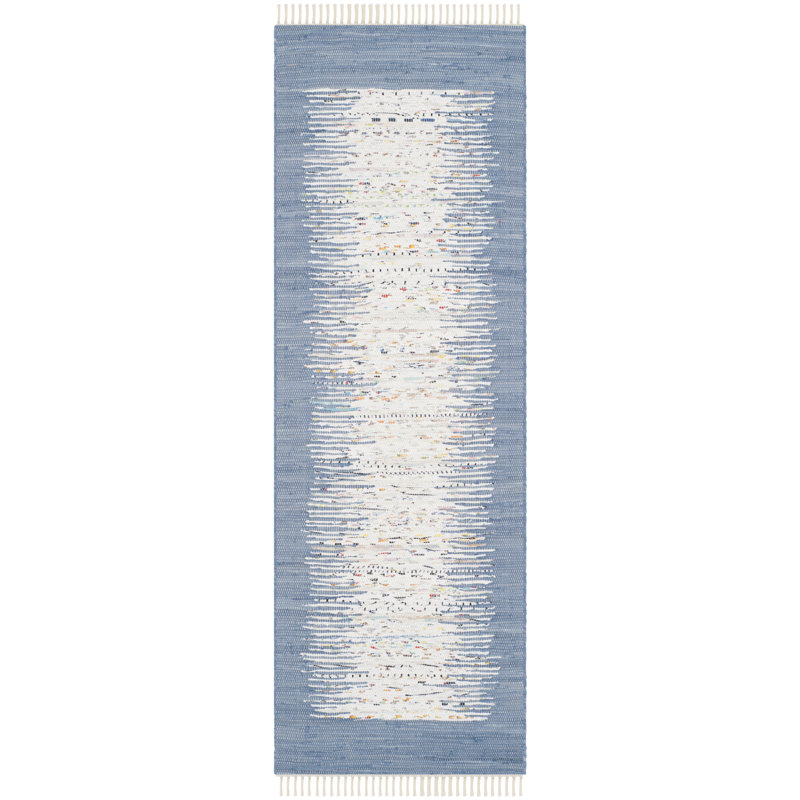 Aitken Hand Woven Cotton Abstract Rug, Runner 2'3" x 8'