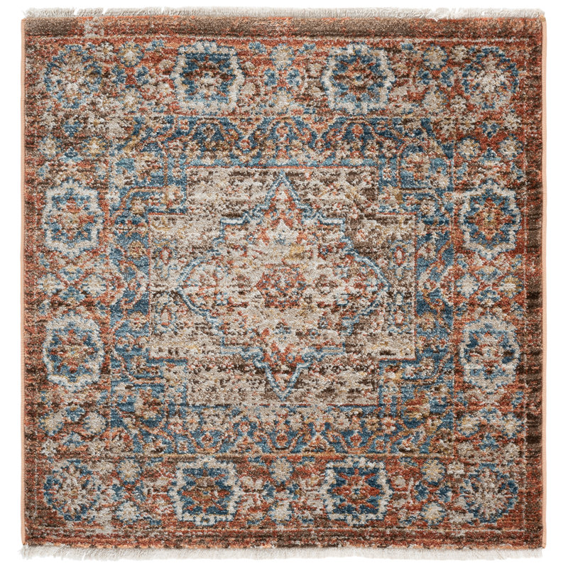 Broomhedge Bijar Performance Oriental Rug, Square 9', Brown/Rust