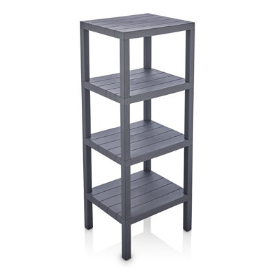 Plastic Modular Shelf Unit 4 Tiers, Grey