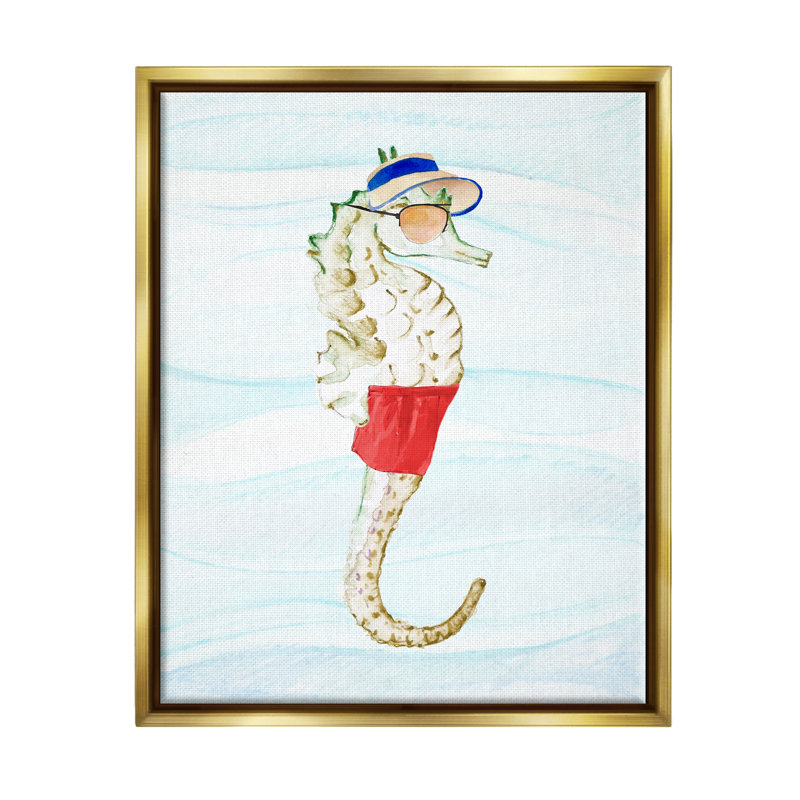 «Lifeguard Seahorse», art nautique flottant sur toile par Lanie Loreth, H 21 po x l 17 po x P 1,7 po