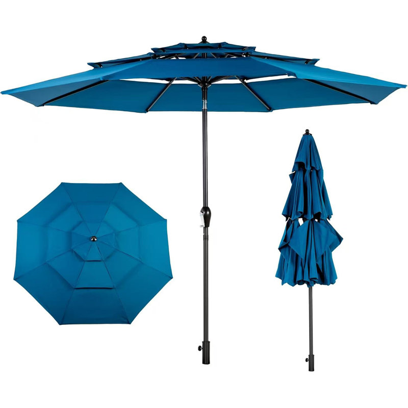 Parasol de marché inclinable 115,75 po, Bleu