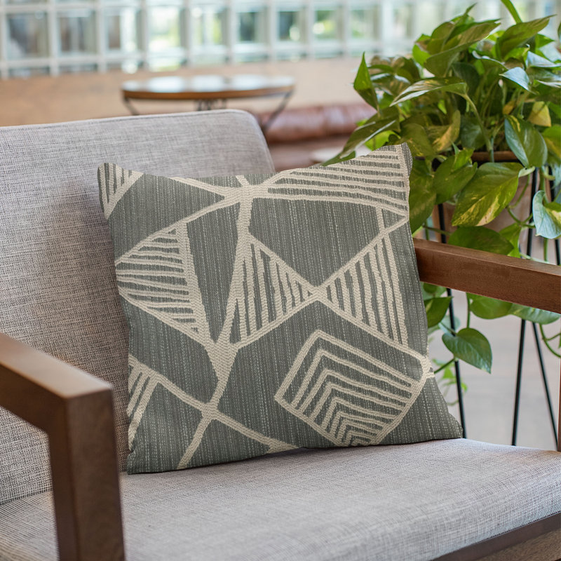 Gray Geometric Abstract Luxury Throw Pillow 20" x 26"