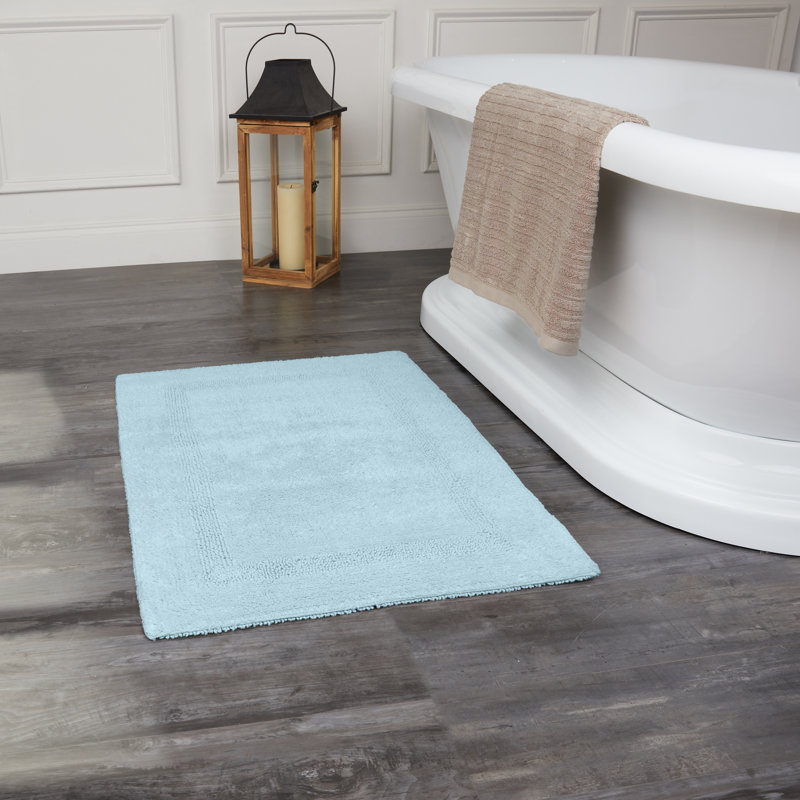 Tapis pour salle de bain Edilio, Bleu, L 24 po x L 36 po
