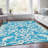 Premium Machine Washable Prisco Turquoise Rug-1209840451