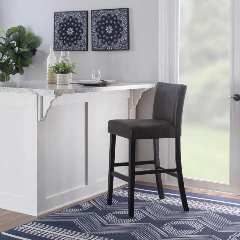 Barahona Upholstered Counter Stool, Charcoal, Bar Stool (30” Seat Height)