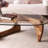 Retro Burlywood Solid Wood Glass Triangle Coffee Table