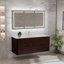 Meuble-lavabo mural simple 48 po avec comptoir en acrylique intégré, armoire en chêne massif rosé, tiroirs à fermeture en douceur, finition noire, chêne ou noyer-1093666329