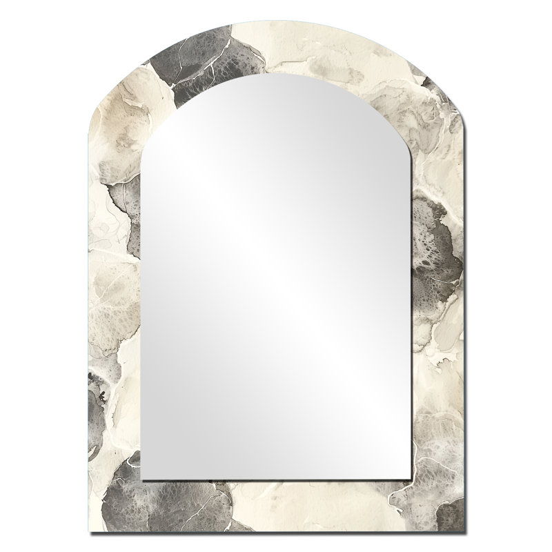 Grey Gray Circles Scenery I - Miroir mural Modern Arch, 34 po x 25 po