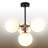 4 Lights Metal Body Glass Cap Globe Chandelier