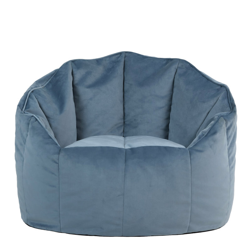 icon Milano Velvet Bean Bag Chair, Mineral Blue