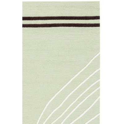 Arabelle Handmade Wool Green/Orange/Brown/Ivory Rug