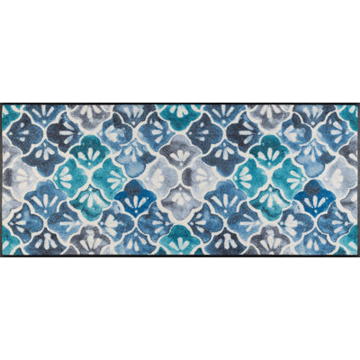 Floral Polyester Non-Skid Kitchen Mat