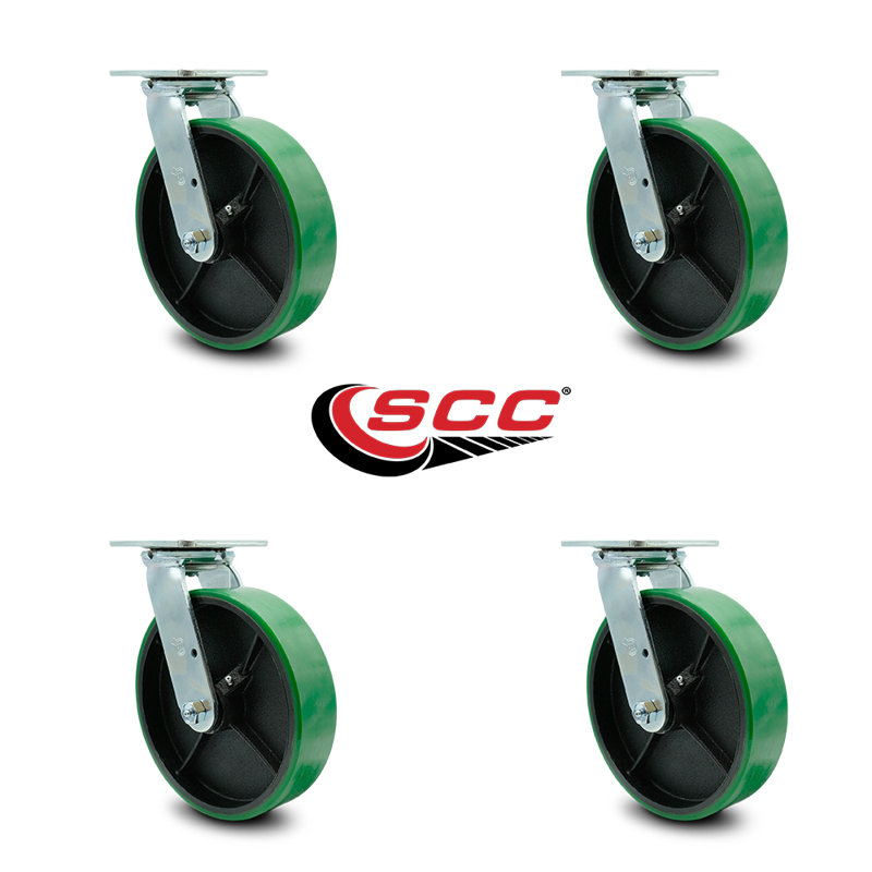 Poly on Cast Iron Caster, Green