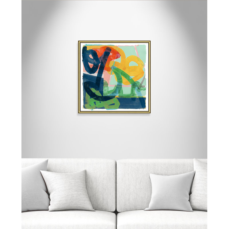 «Dwyer Link» par Cartissi - peinture encadrée, H 24,75 po x l 24,75 po x P 0,88 po, Cadre doré