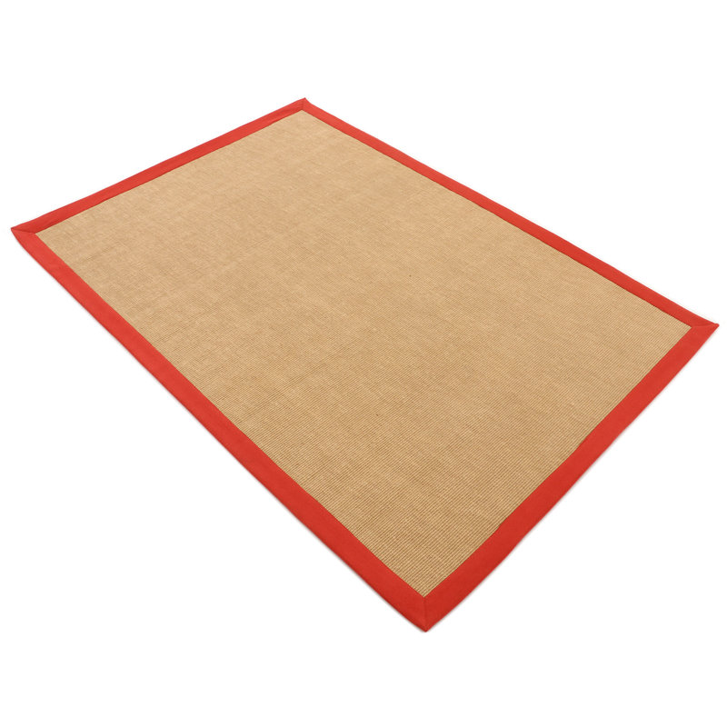 Sisal Hand Woven Red Rug, Rectangle 140 x 200cm